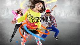 Title screen of Zumba Kids on the Nintendo Wii.