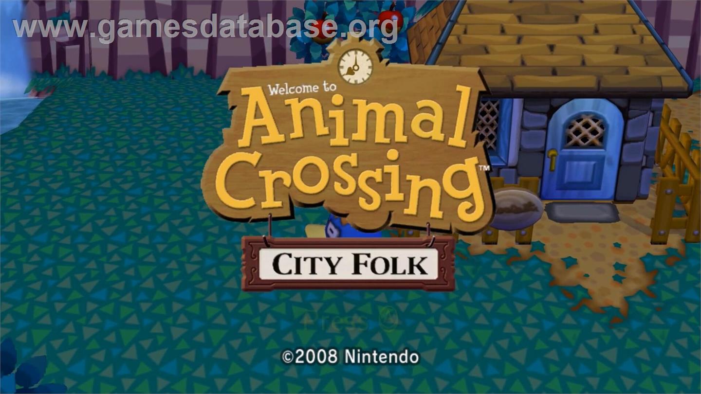 Animal Crossing - Let's Go To The City - Nintendo Wii - Artwork - Title Screen