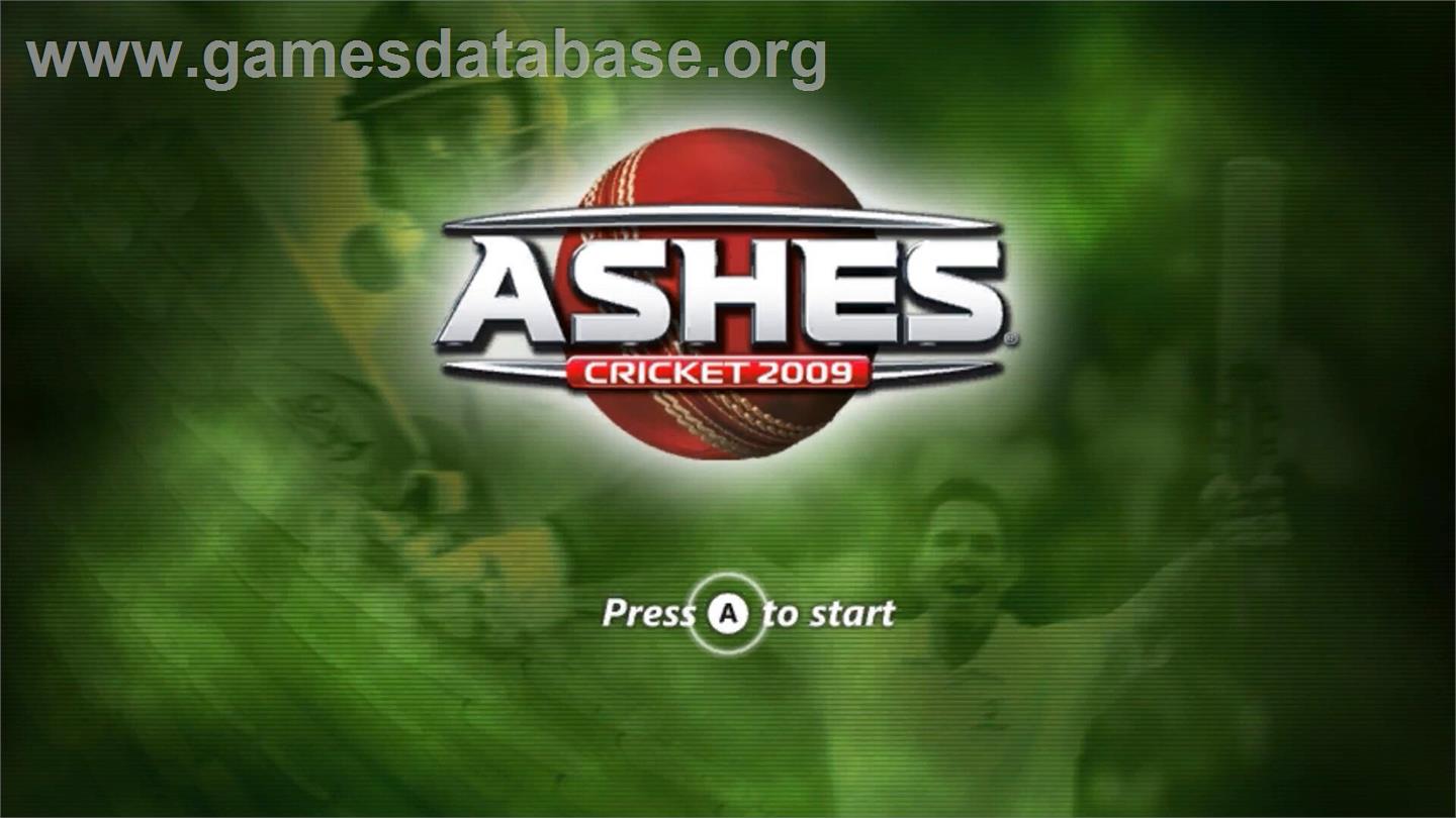 Ashes Cricket 2009 - Nintendo Wii - Artwork - Title Screen