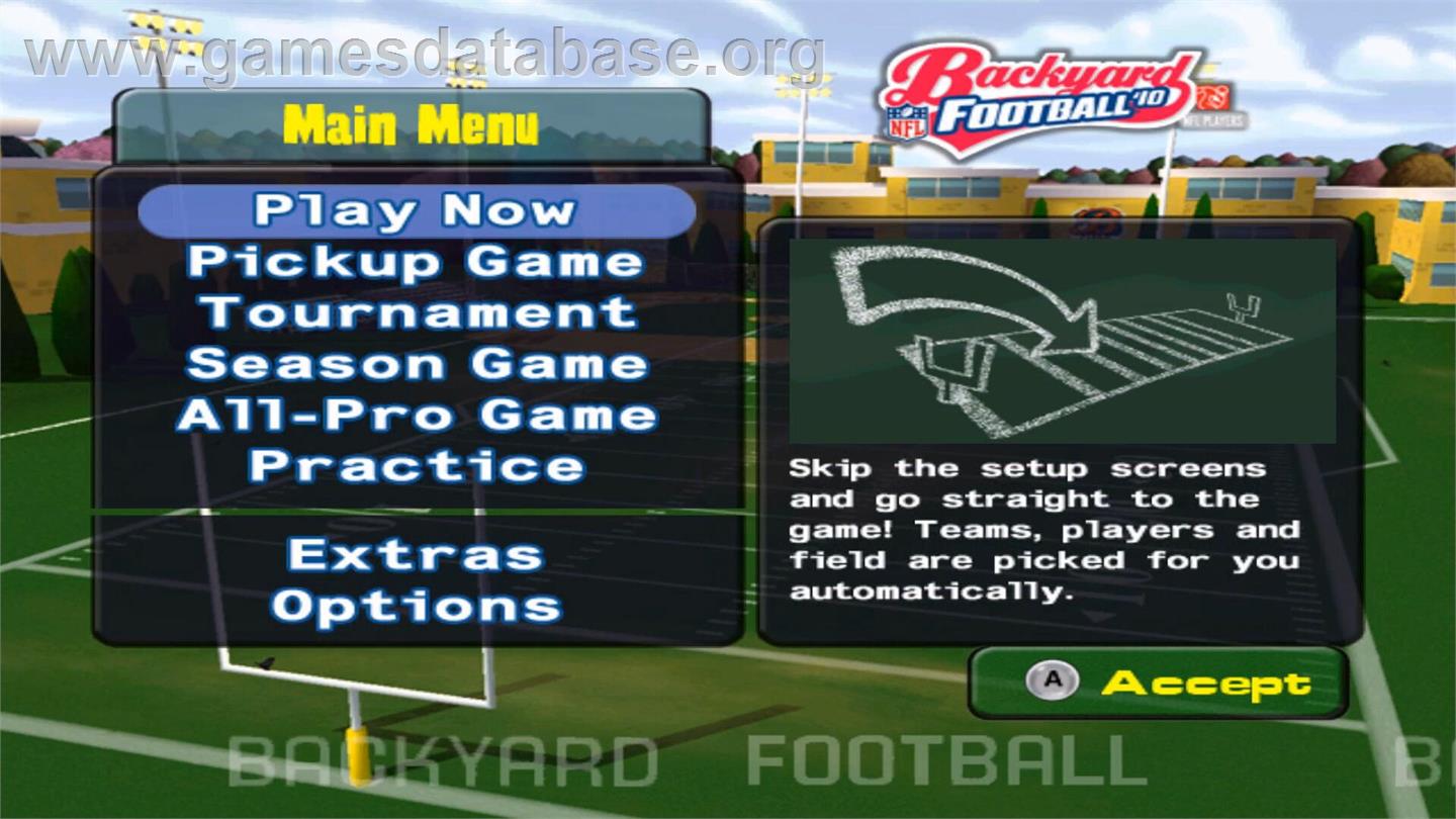 Backyard Football '10 - Nintendo Wii - Artwork - Title Screen