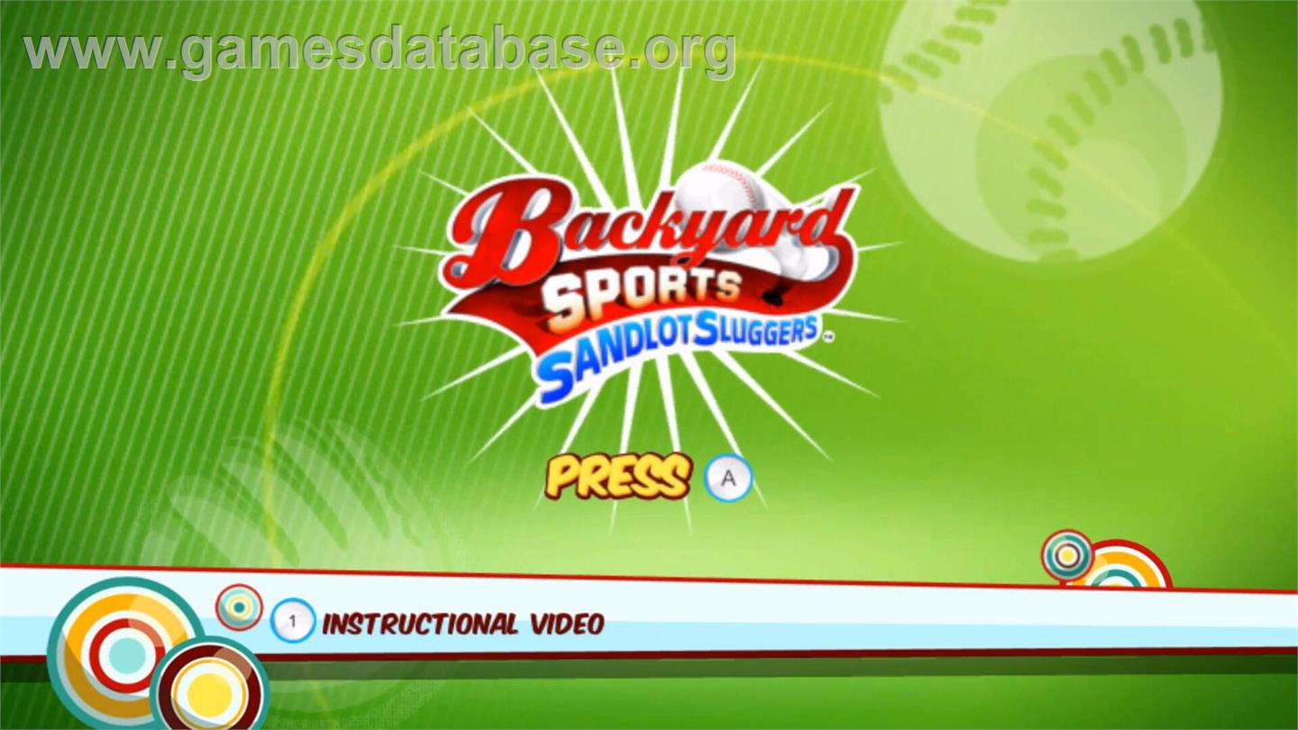 Backyard Sports - Sandlot Sluggers - Nintendo Wii - Artwork - Title Screen