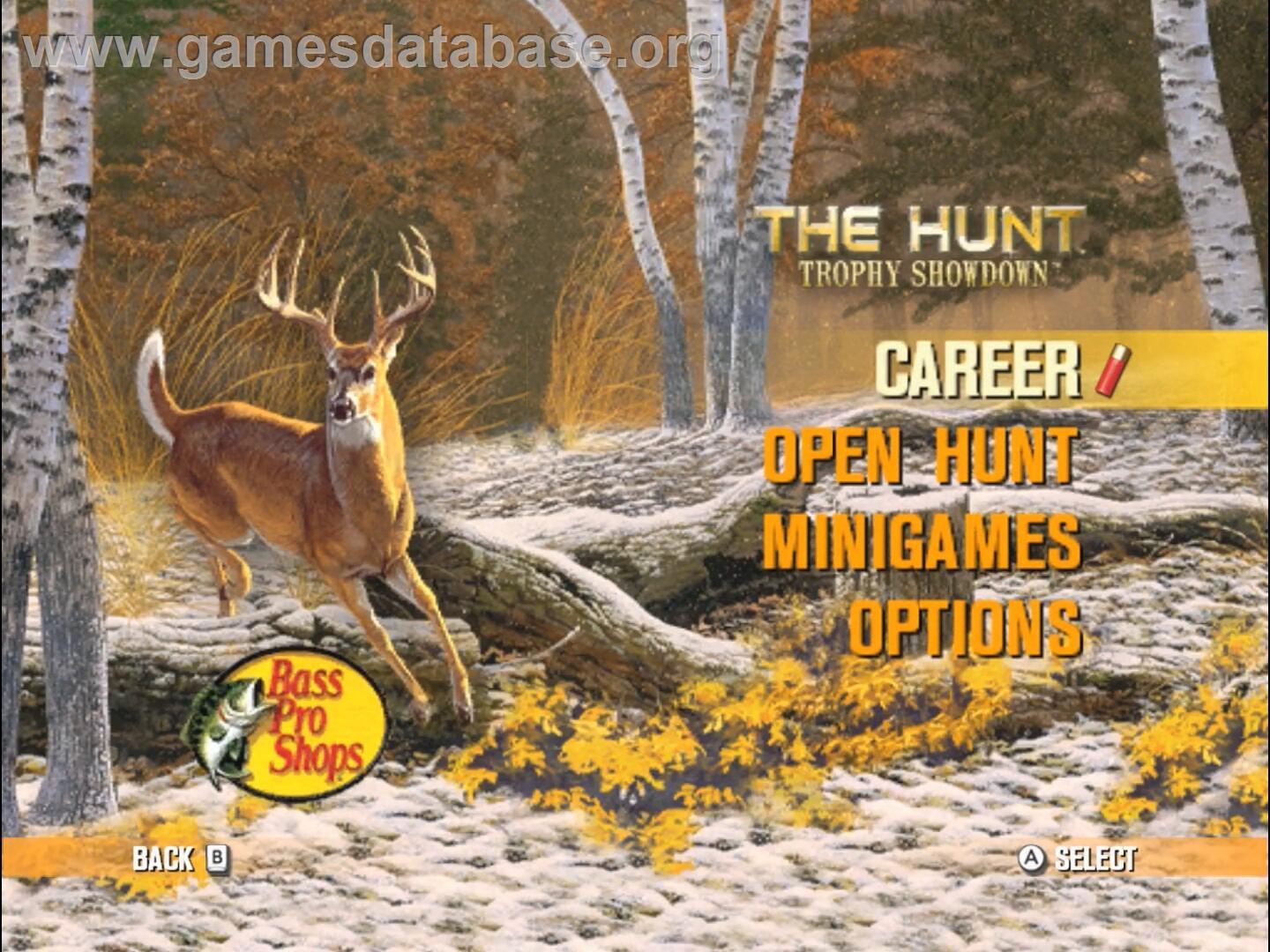 Bass Pro Shops - The Hunt - Trophy Showdown - Nintendo Wii - Artwork - Title Screen