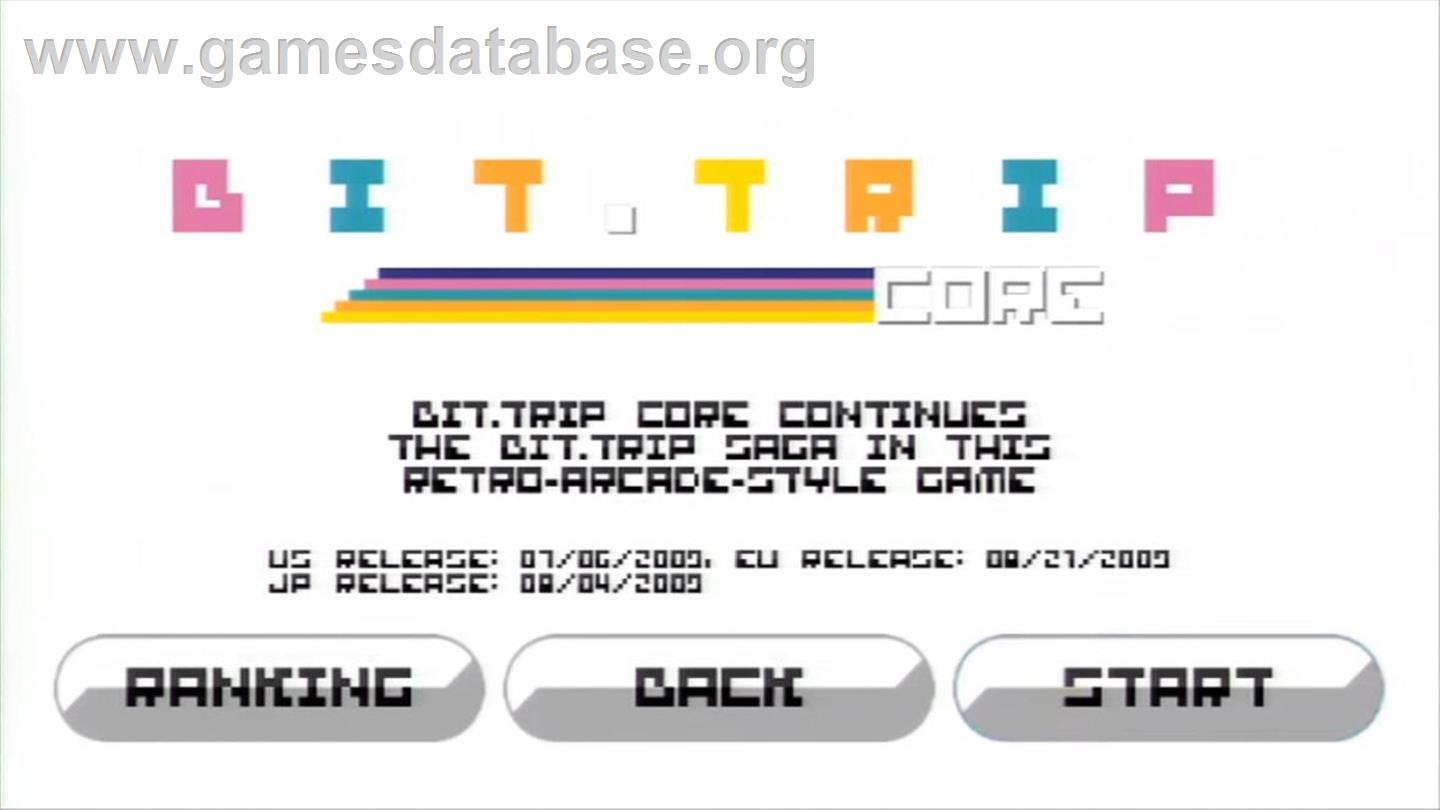 Bit.trip Core - Nintendo Wii - Artwork - Title Screen