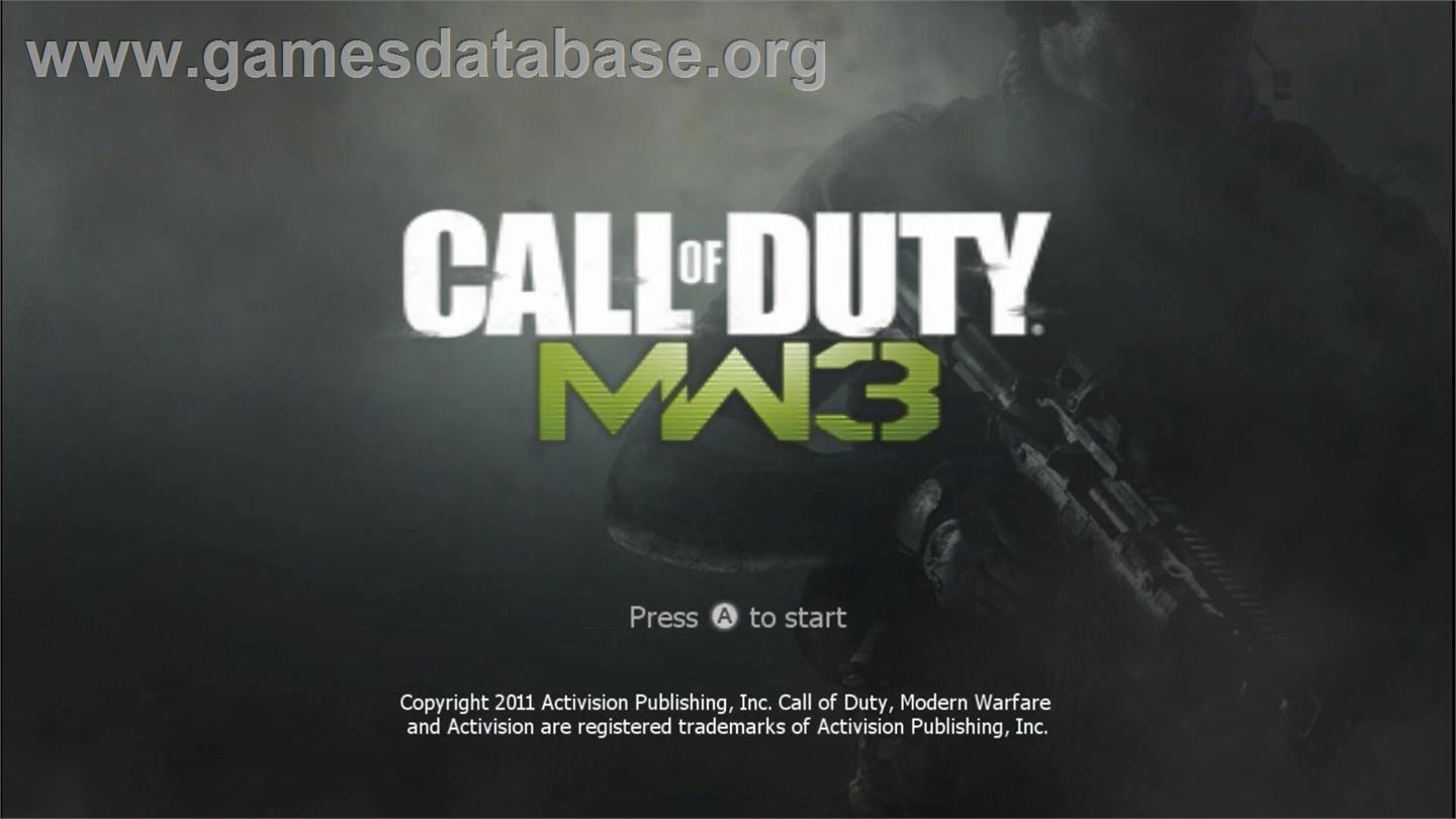 Call Of Duty - Modern Warfare 3 - Nintendo Wii - Artwork - Title Screen