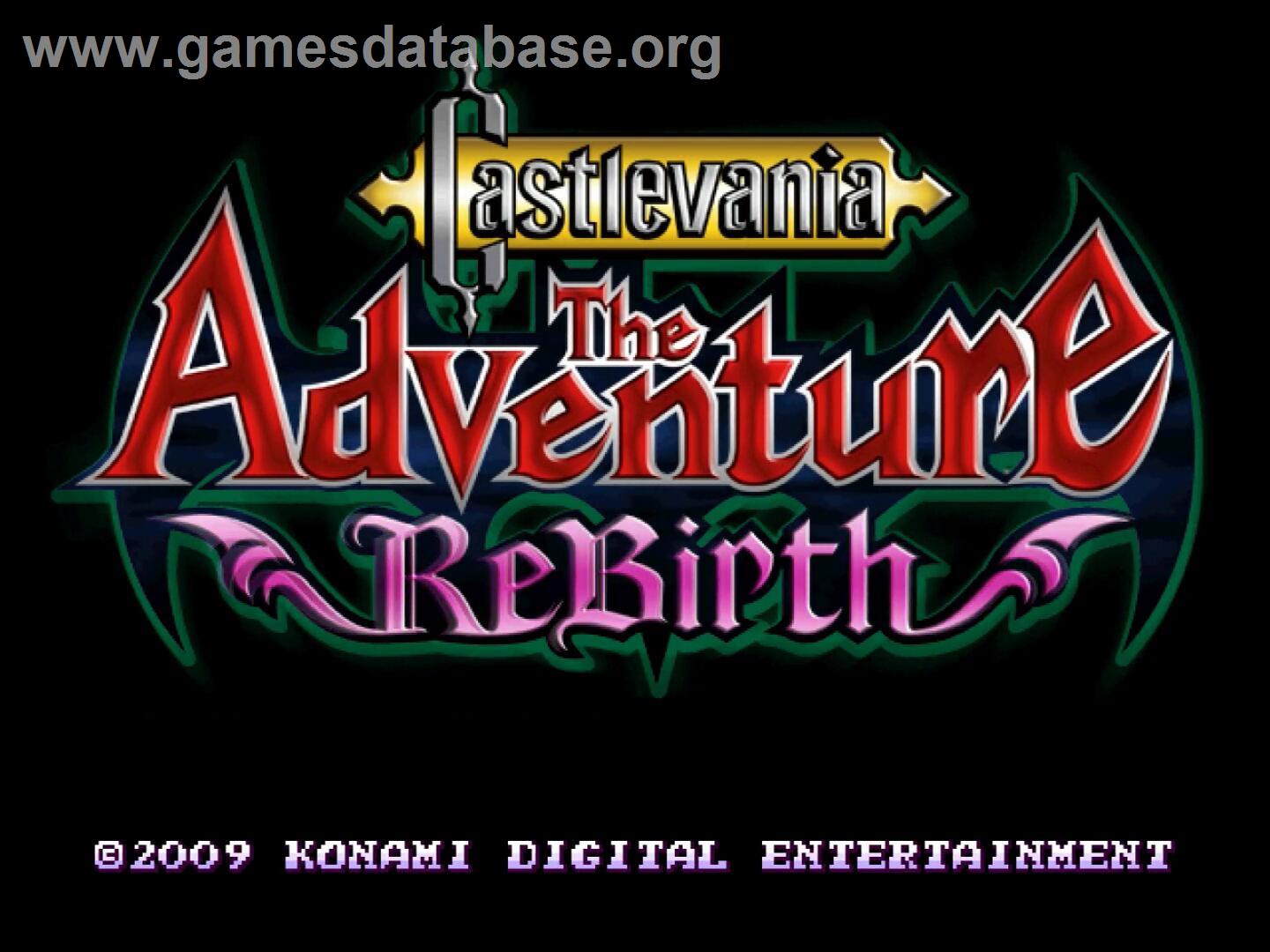Castlevania - The Adventure Rebirth - Nintendo Wii - Artwork - Title Screen