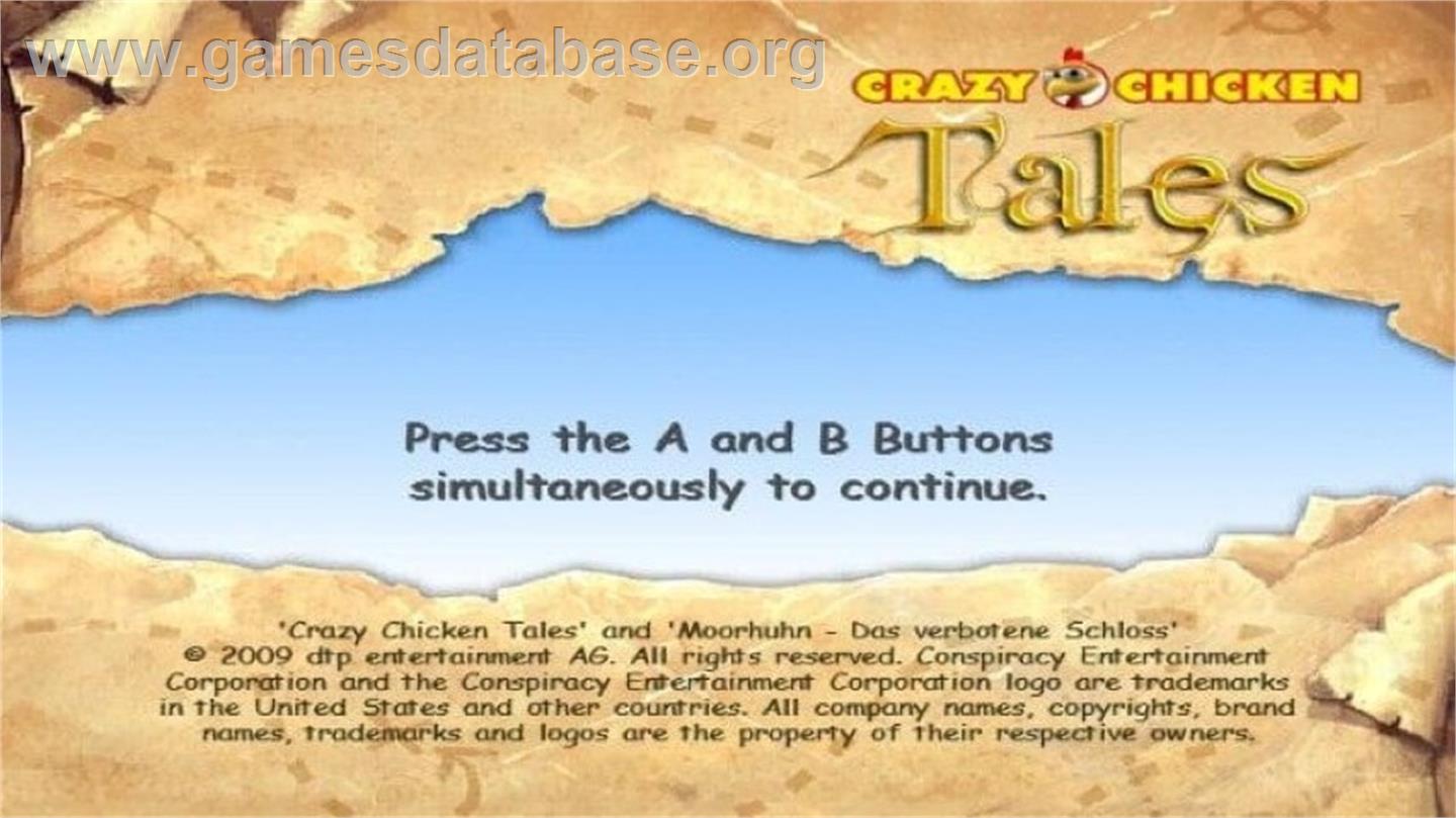 Crazy Chicken Tales - Nintendo Wii - Artwork - Title Screen