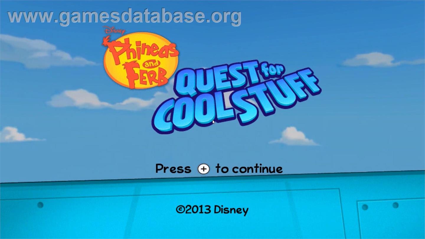 Disney Phineas And Ferb - Quest For Cool Stuff - Nintendo Wii - Artwork - Title Screen