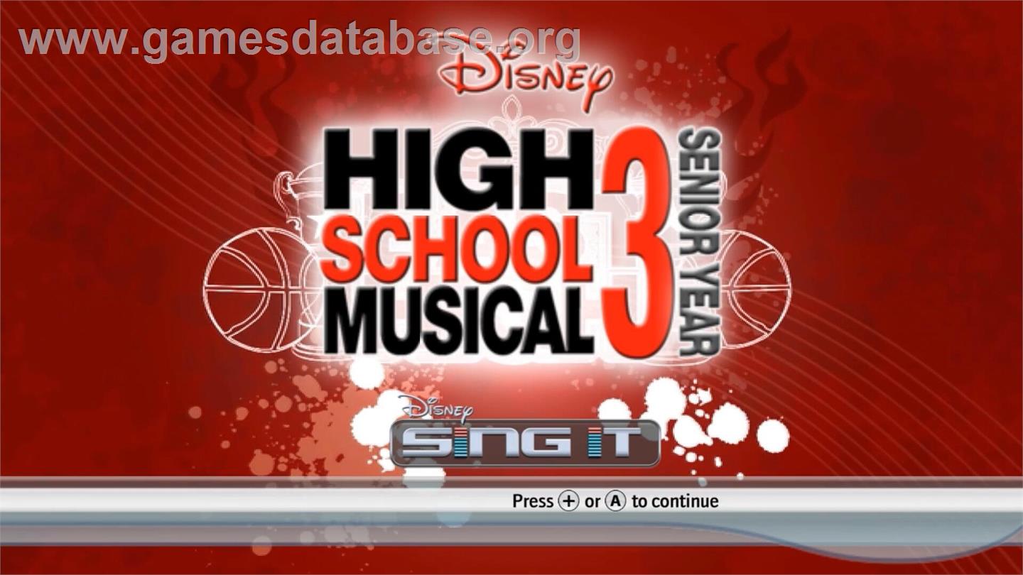 Disney Sing It! High School Musical 3 - Senior Year - Nintendo Wii - Artwork - Title Screen