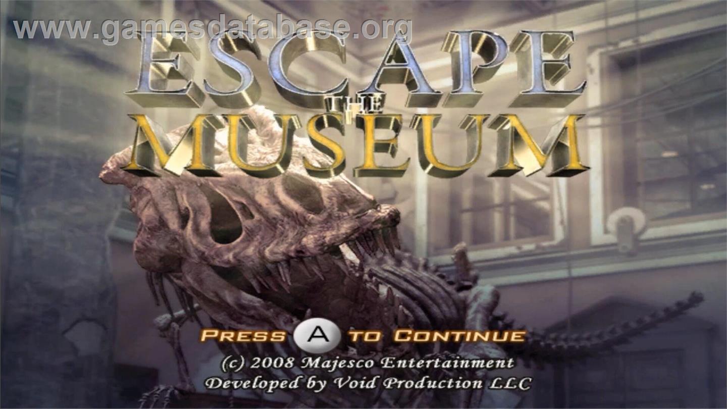 Escape The Museum - Nintendo Wii - Artwork - Title Screen