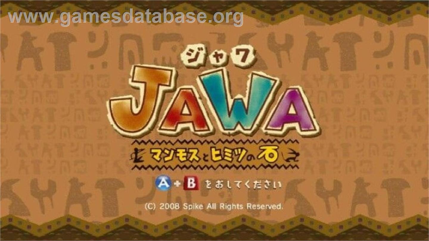 Jawa - Mammoth to Himitsu no Ishi - Nintendo Wii - Artwork - Title Screen