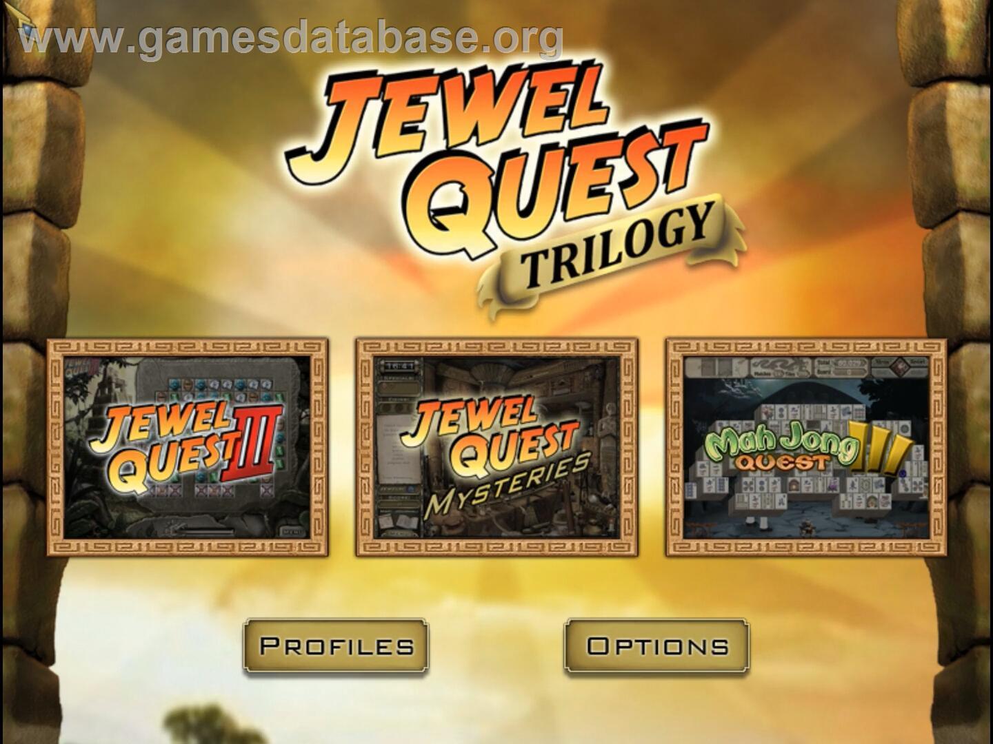 Jewel Quest Trilogy - Nintendo Wii - Artwork - Title Screen