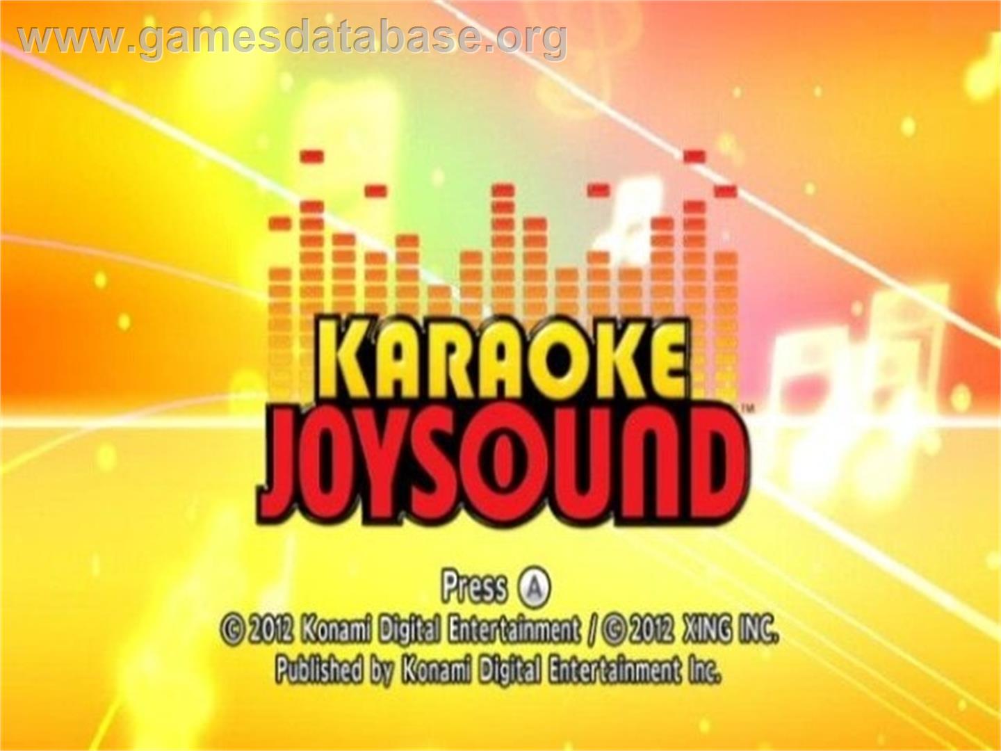 Joysound Wii Super Dx - Nintendo Wii - Artwork - Title Screen