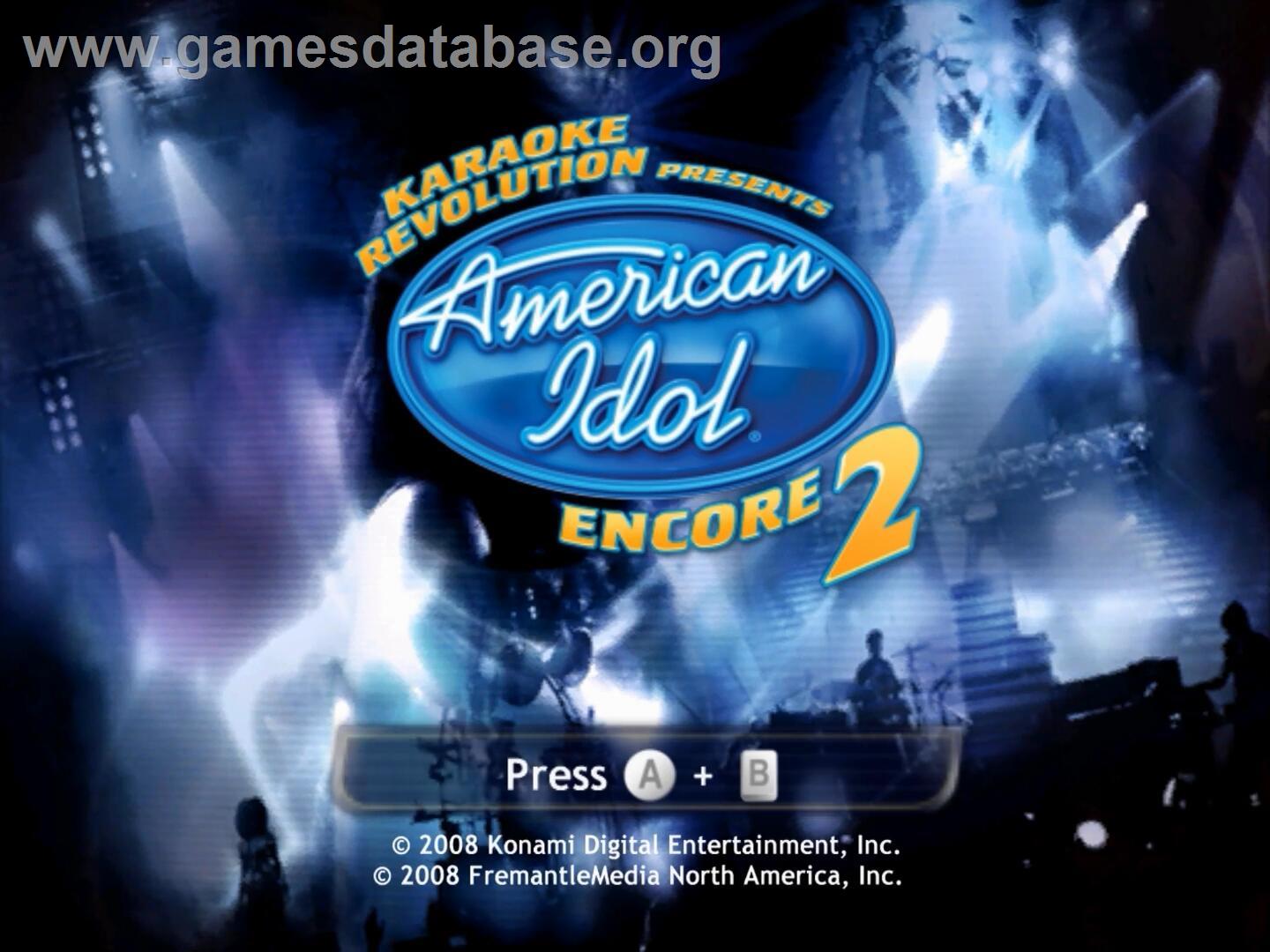 Karaoke Revolution Presents American Idol Encore 2 - Nintendo Wii - Artwork - Title Screen