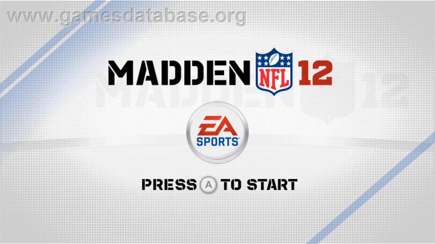 Madden Nfl 12 - Nintendo Wii - Artwork - Title Screen