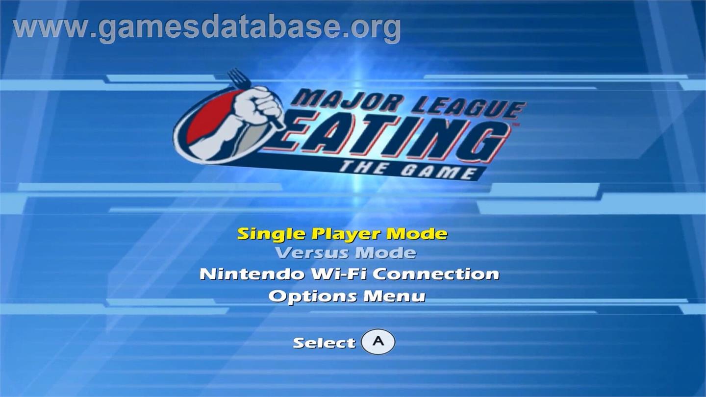Major League Eating - The Game - Nintendo Wii - Artwork - Title Screen