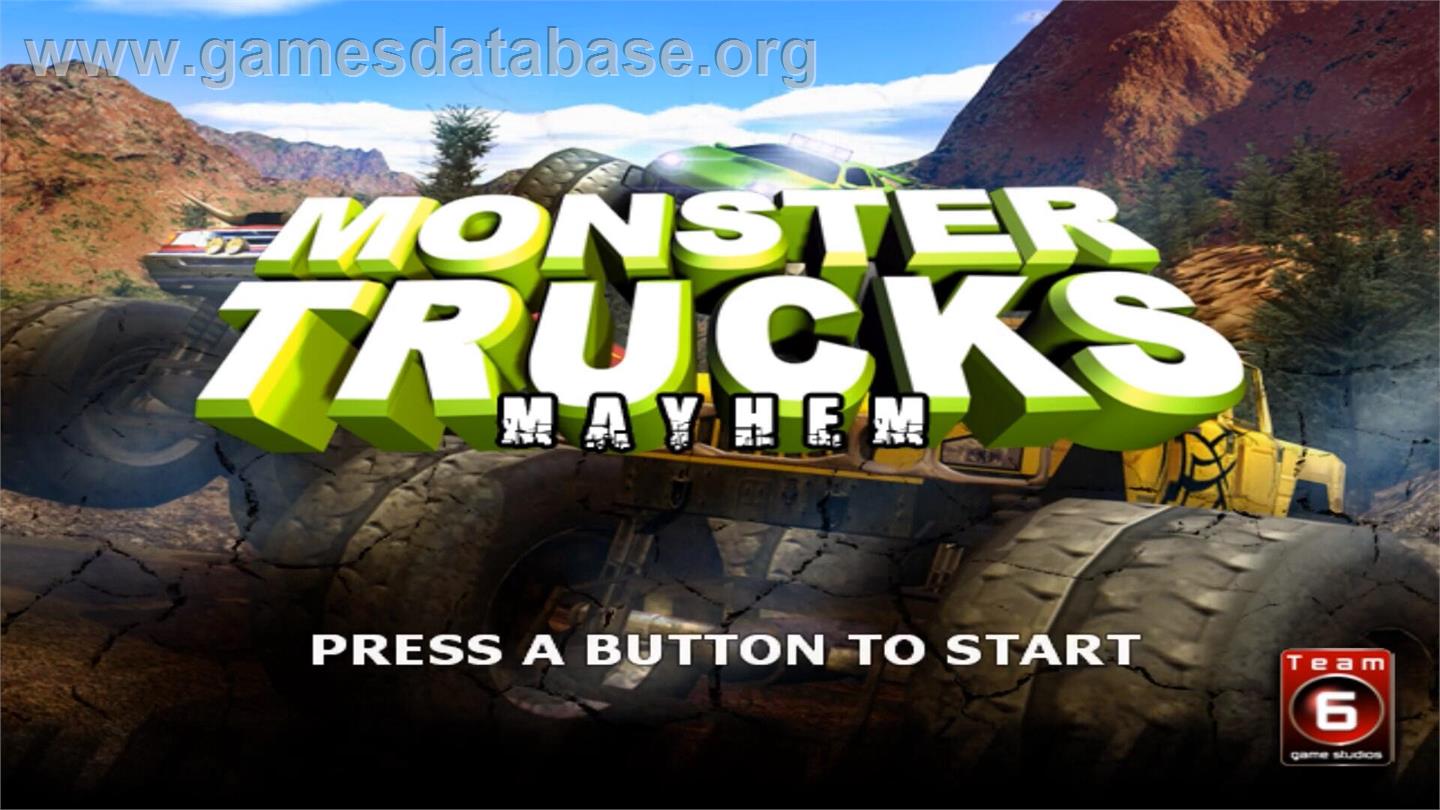 Monster Trucks Mayhem - Nintendo Wii - Artwork - Title Screen