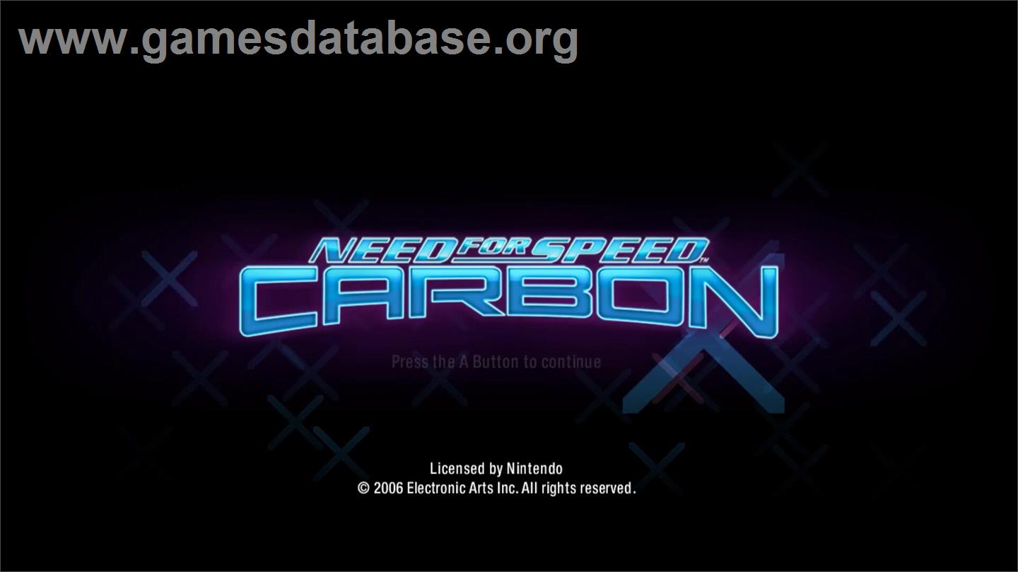 Need For Speed Carbon - Nintendo Wii - Artwork - Title Screen