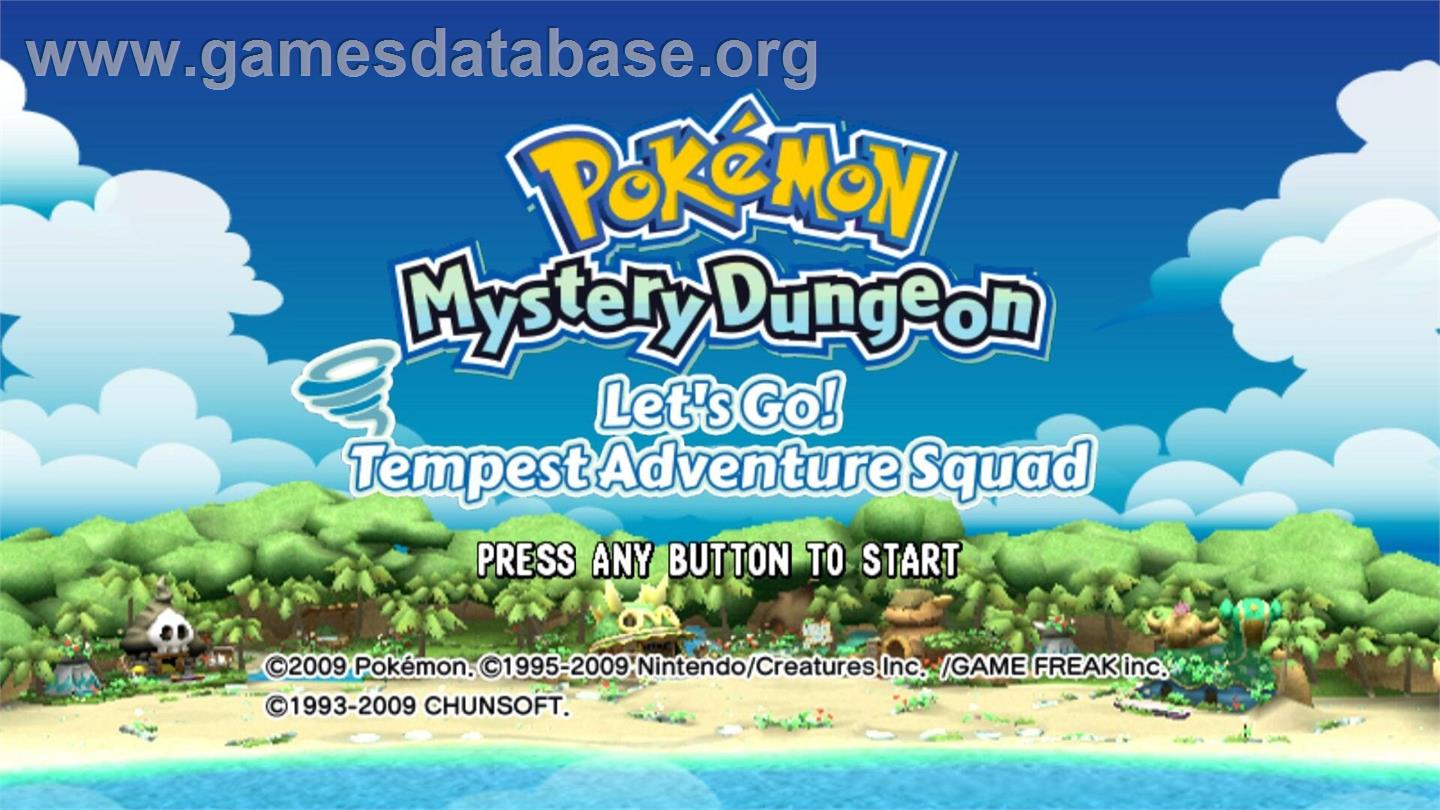 Pokemon Fushigi no Dungeon : Ikuzo! Arashi no Boukendan - Nintendo Wii - Artwork - Title Screen
