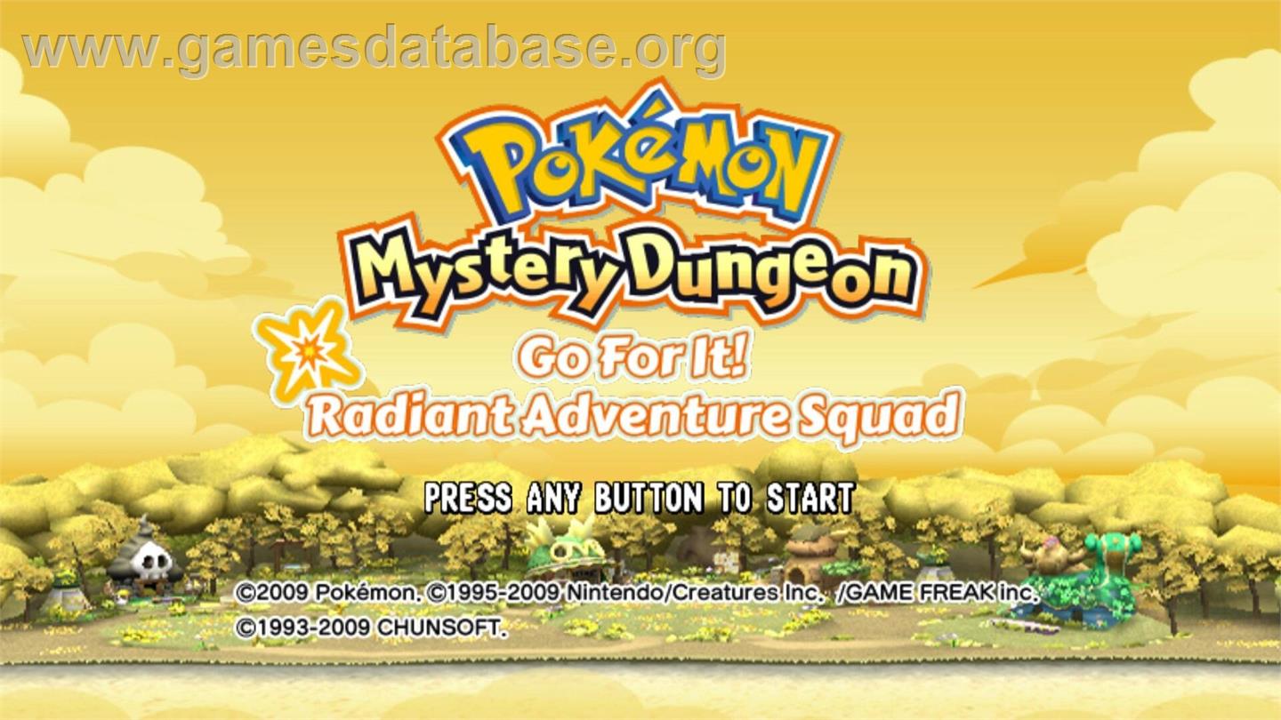 Pokemon Fushigi no Dungeon - Mezase Hikari no Boukendan - Nintendo Wii - Artwork - Title Screen