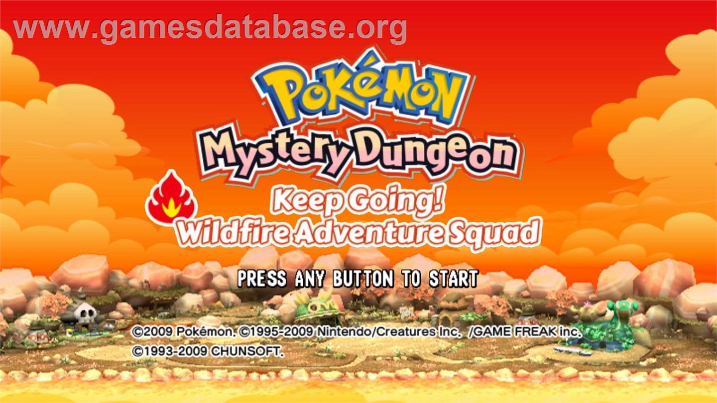 Pokemon Fushigi no Dungeon : Susume! Honou no Boukendan - Nintendo Wii - Artwork - Title Screen