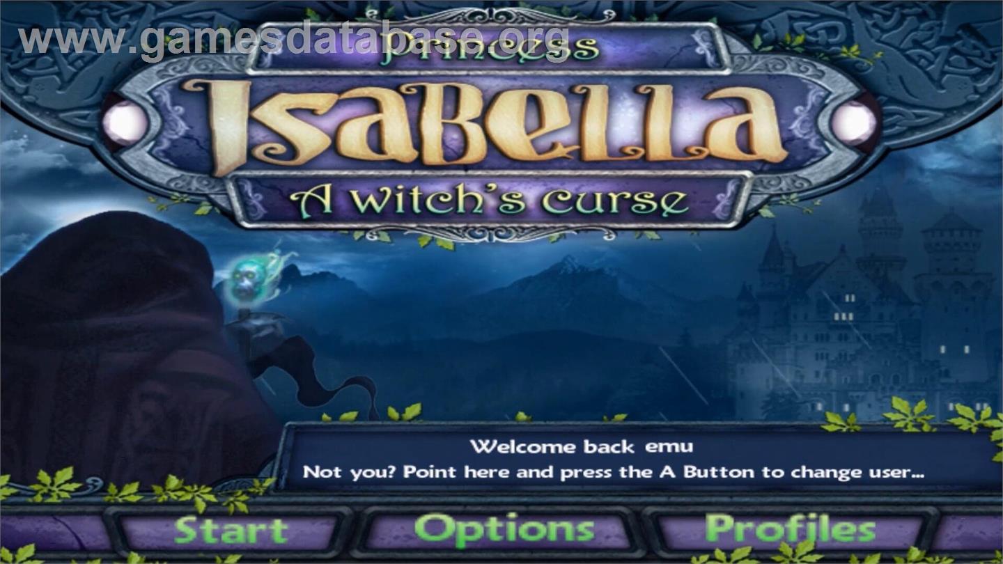 Princess Isabella : A Witch's Curse - Nintendo Wii - Artwork - Title Screen