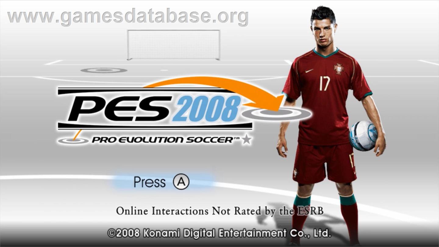 Pro Evolution Soccer 2008 - Nintendo Wii - Artwork - Title Screen