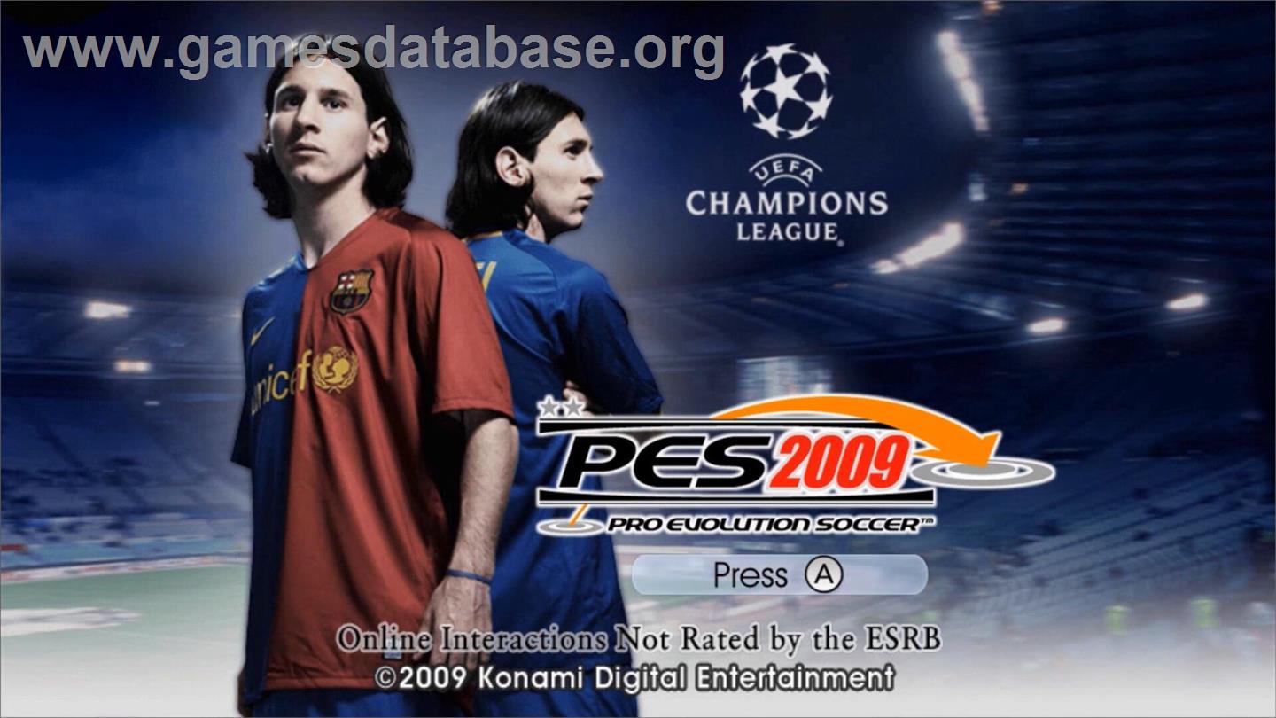 Pro Evolution Soccer 2009 - Nintendo Wii - Artwork - Title Screen