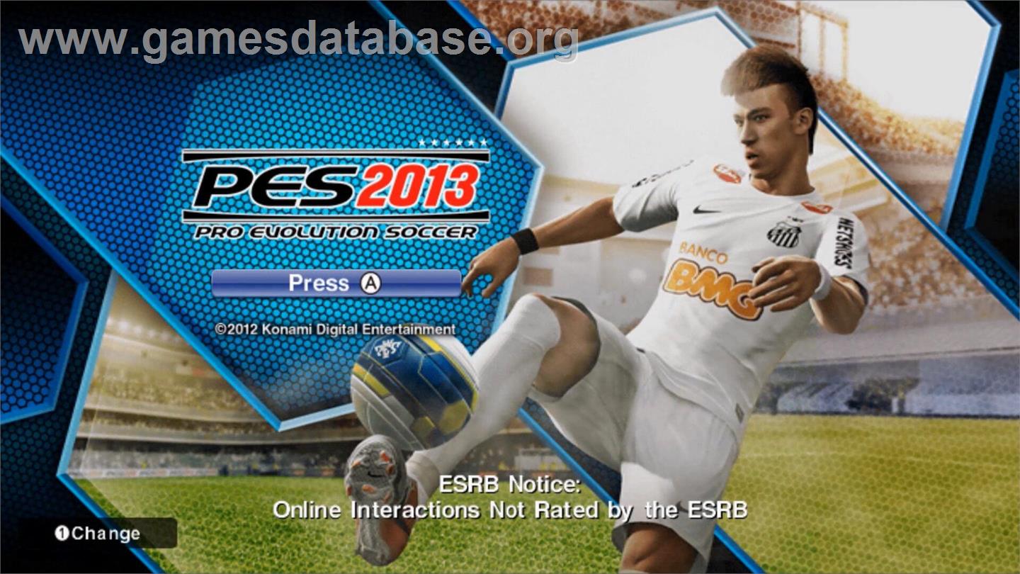 Pro Evolution Soccer 2013 - Nintendo Wii - Artwork - Title Screen