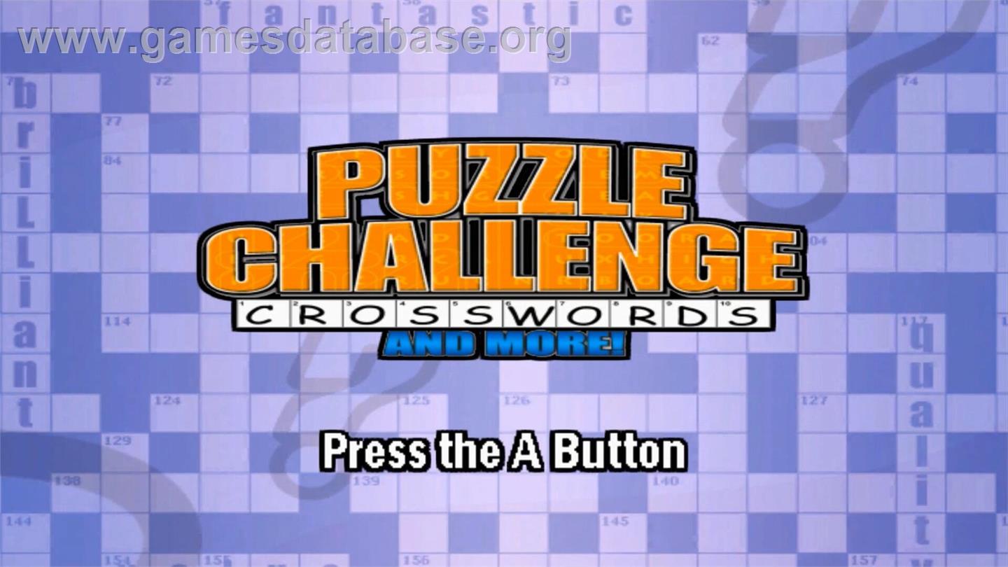 Puzzle Challenge Crosswords - Nintendo Wii - Artwork - Title Screen