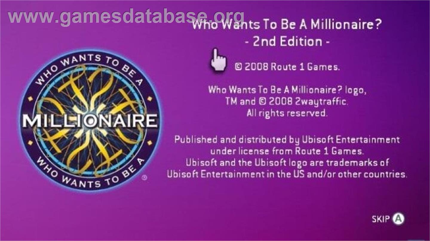 Qui Veut Gagner Des Millions - 2ème Edition - Nintendo Wii - Artwork - Title Screen