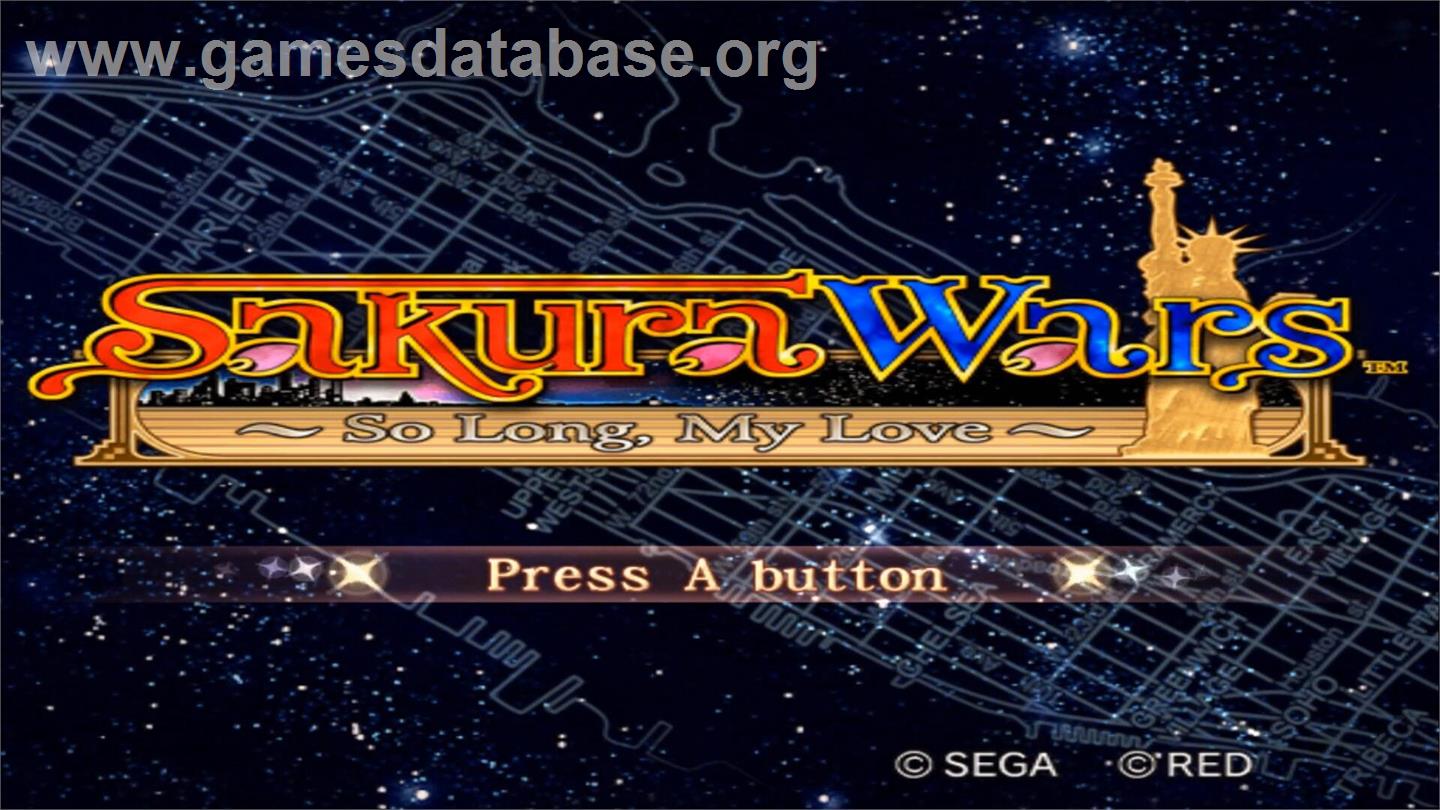 Sakura Wars - So Long, My Love - Nintendo Wii - Artwork - Title Screen