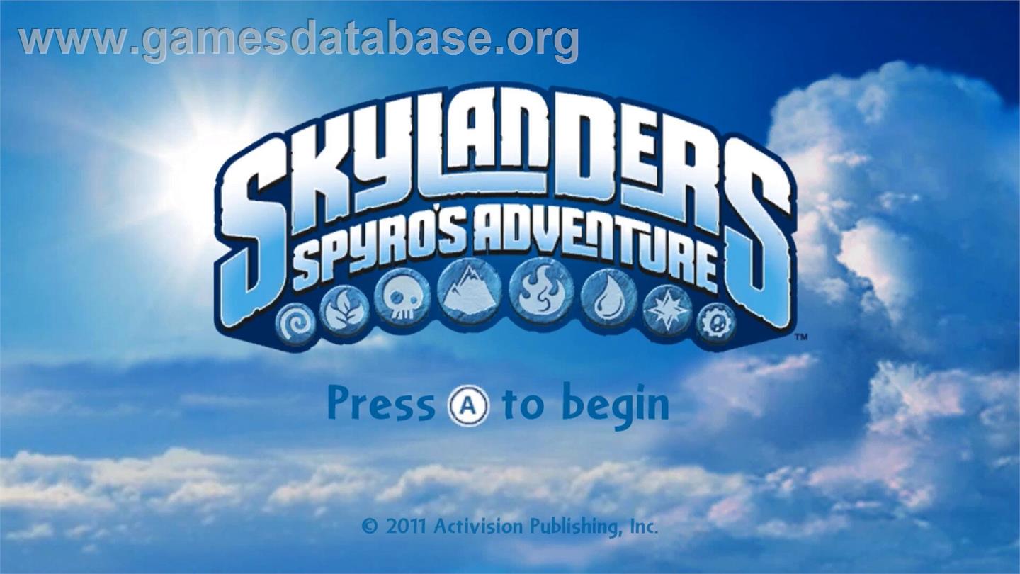 Skylanders - Spyro's Adventure - Nintendo Wii - Artwork - Title Screen
