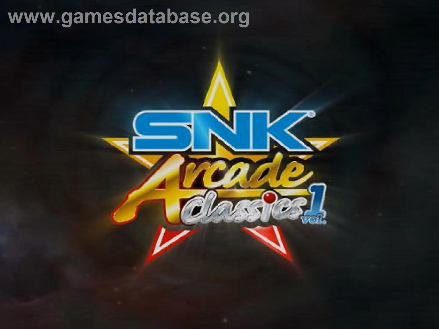 Snk Arcade Classics Volume 1 - Nintendo Wii - Artwork - Title Screen