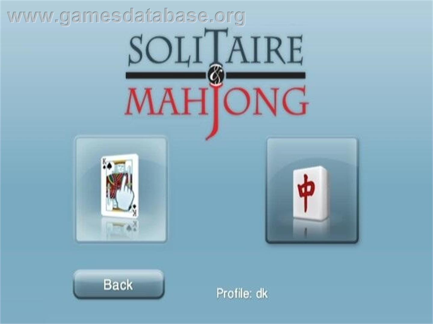 Solitaire & Mahjong - Nintendo Wii - Artwork - Title Screen