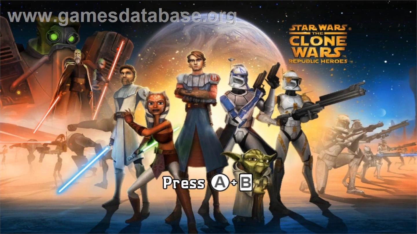 Star Wars The Clone Wars - Les Héros De La République - Nintendo Wii - Artwork - Title Screen