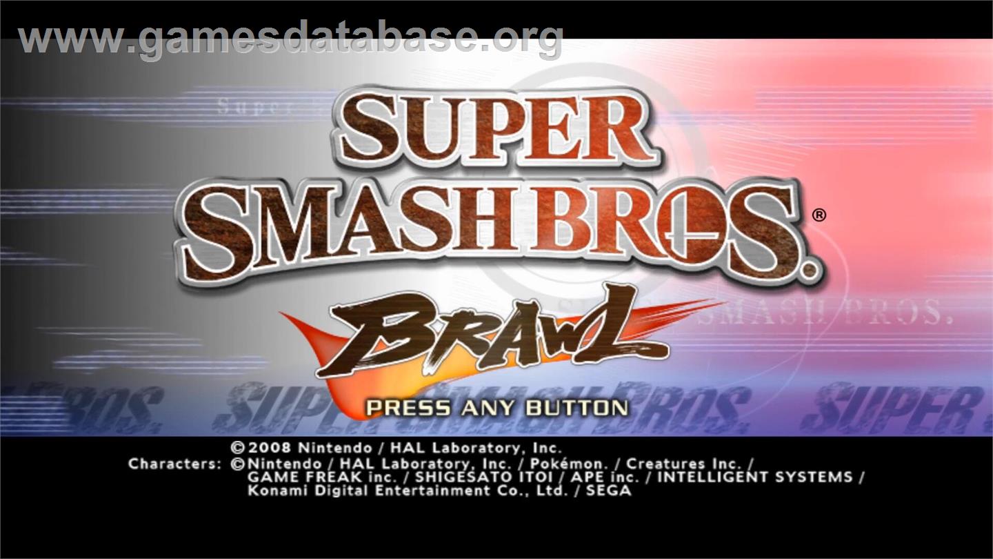Super Smash Bros. Brawl - Nintendo Wii - Artwork - Title Screen
