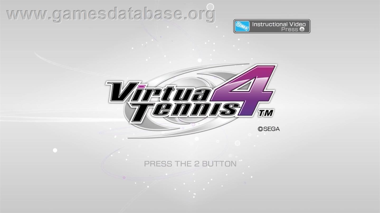 Virtua Tennis 4 - Nintendo Wii - Artwork - Title Screen