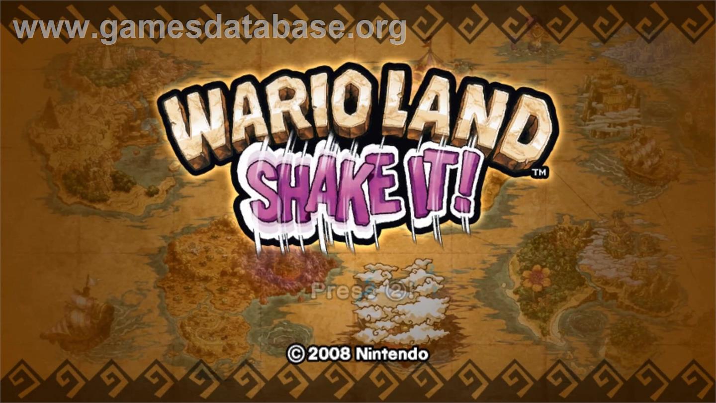 Wario Land  - Shake It - Nintendo Wii - Artwork - Title Screen