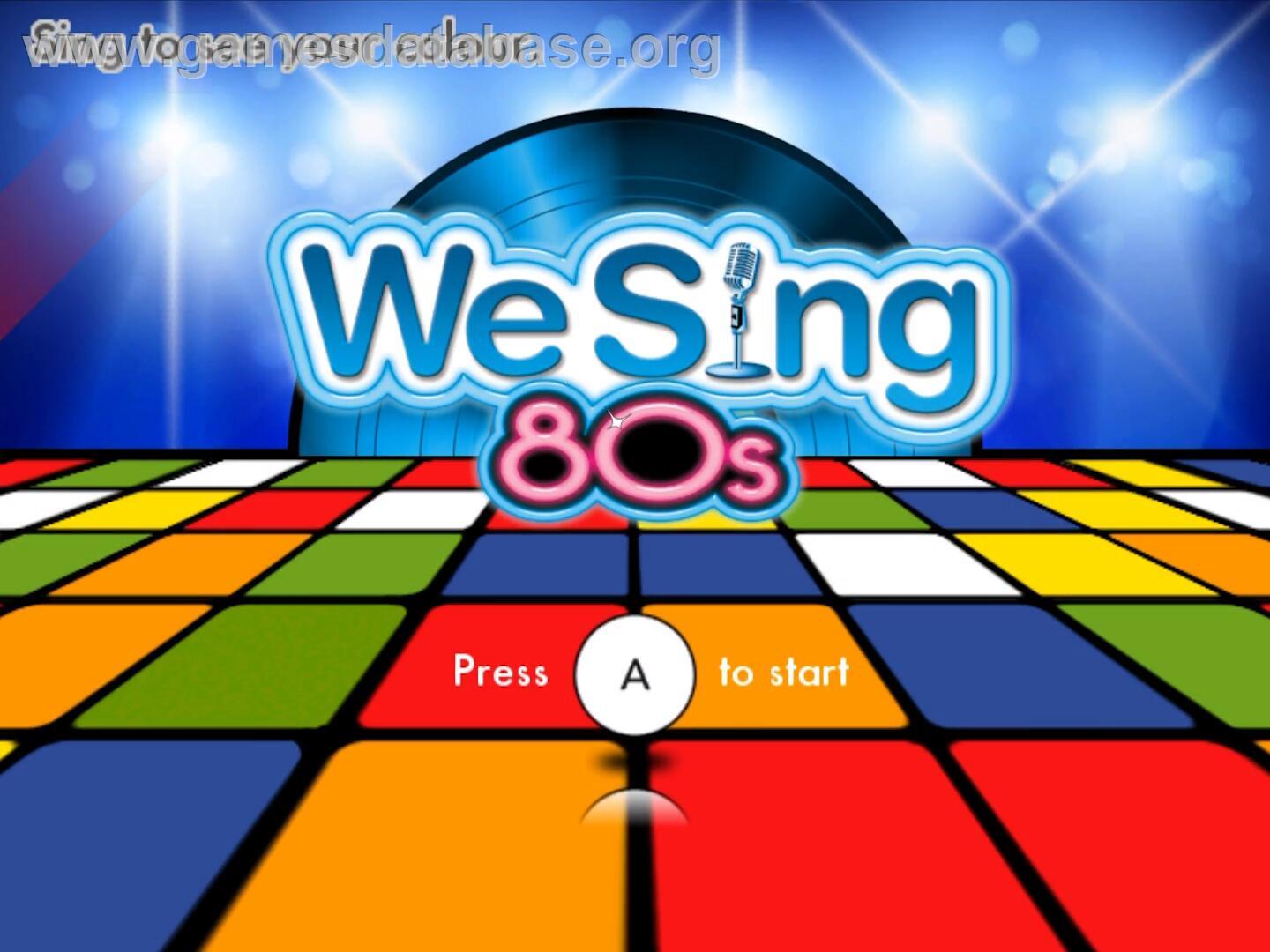 We Sing 80s - Nintendo Wii - Artwork - Title Screen