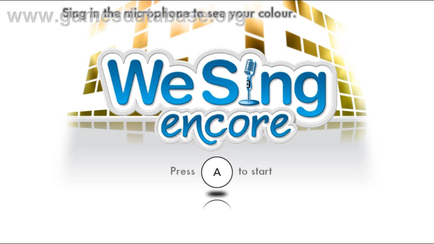 We Sing Encore - Nintendo Wii - Artwork - Title Screen