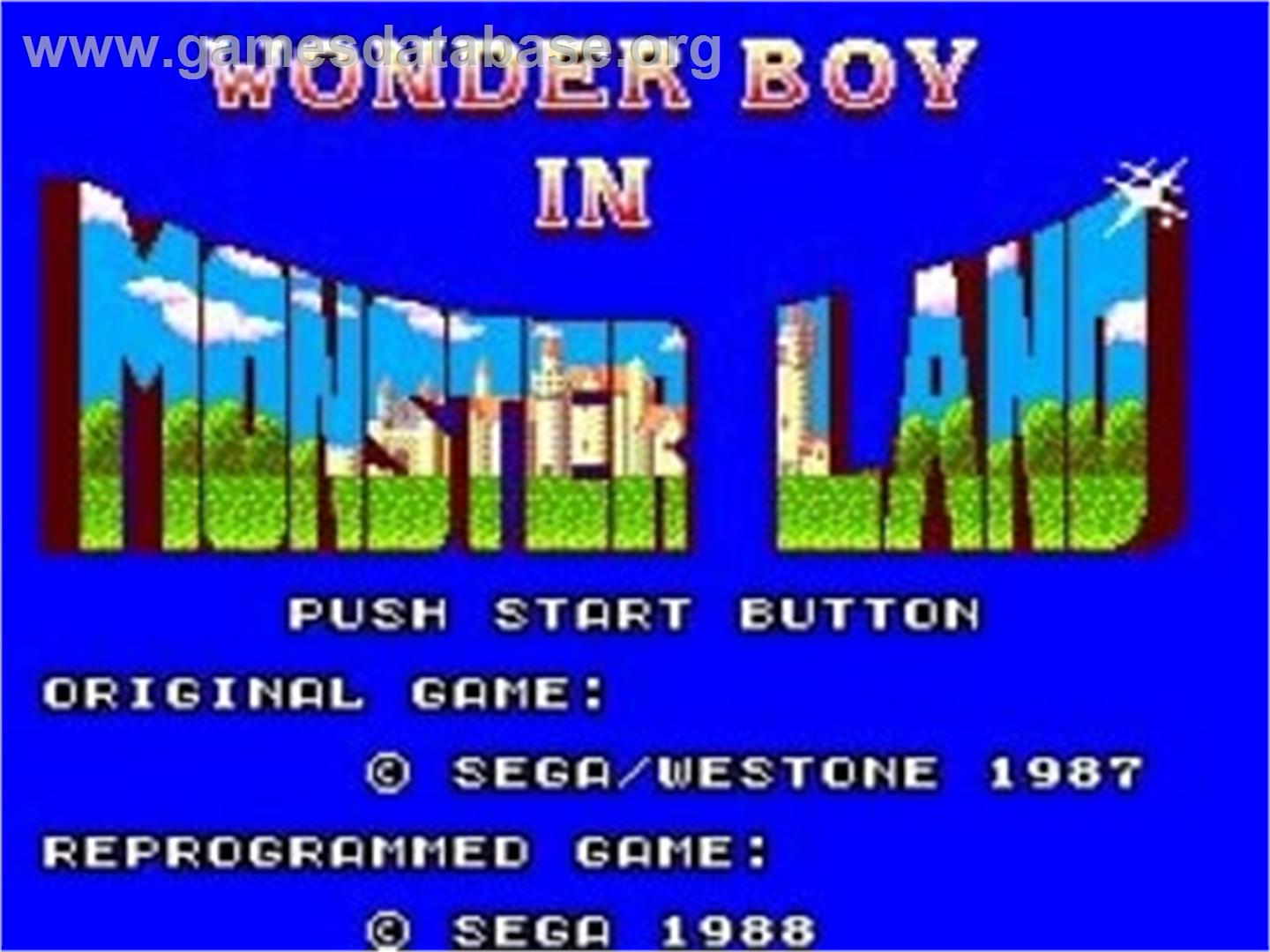 Wonder Boy in Monster Land (SMS) - Nintendo Wii - Artwork - Title Screen