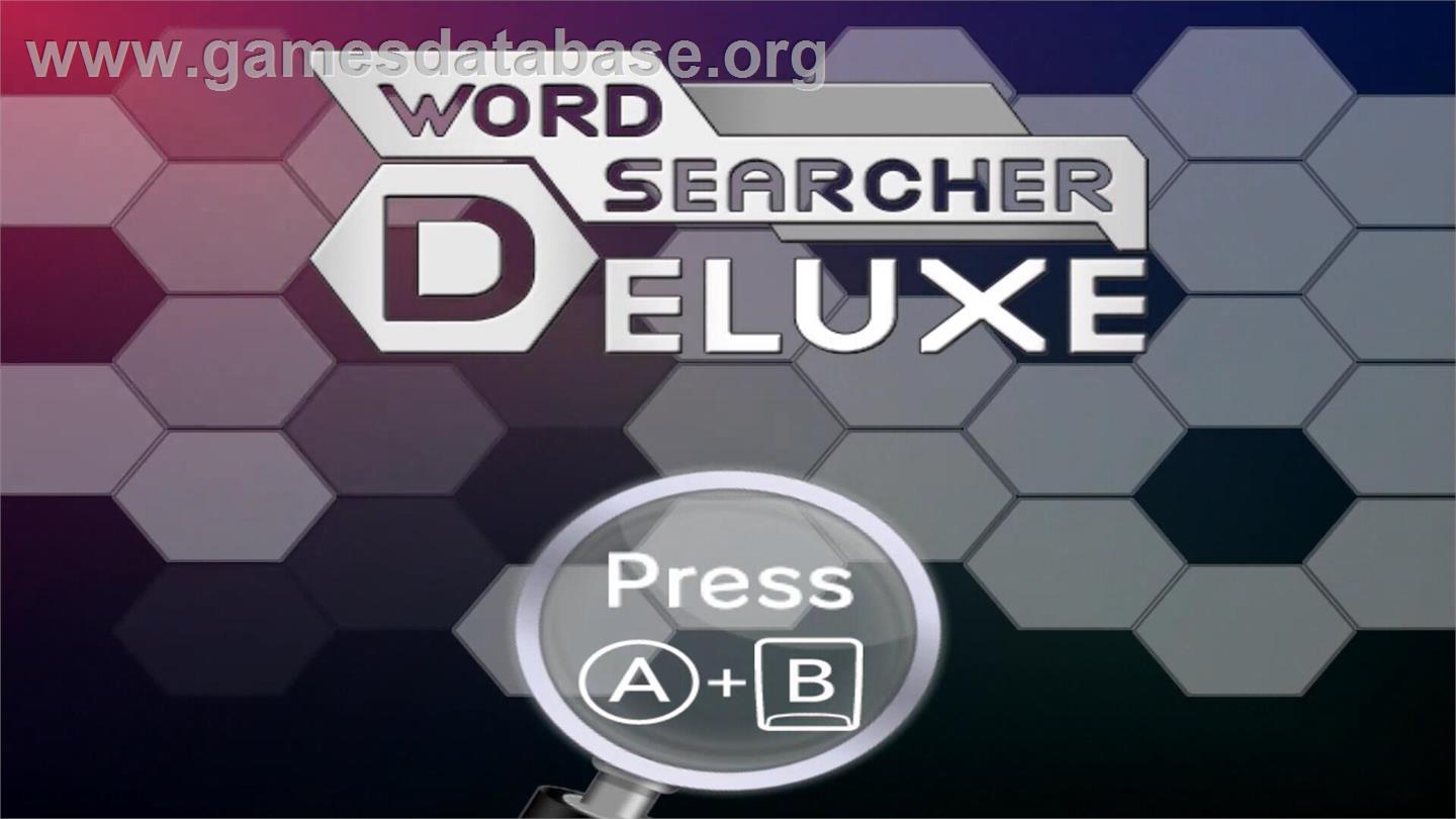 Word Searcher Deluxe - Nintendo Wii - Artwork - Title Screen