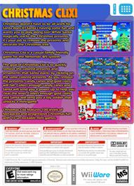 Box back cover for Christmas Clix on the Nintendo WiiWare.