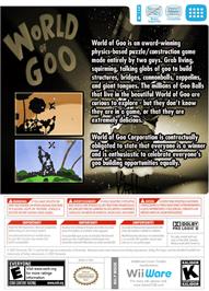 Box back cover for World of Goo on the Nintendo WiiWare.
