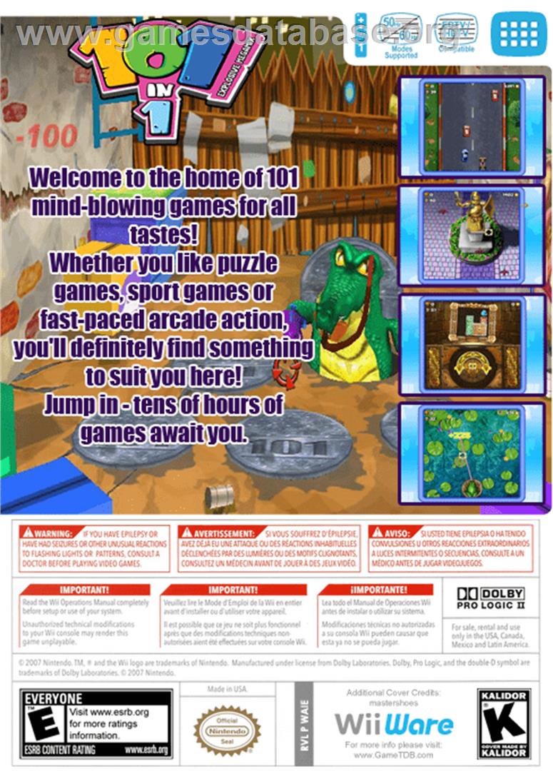 101-in-1 Explosive Megamix - Nintendo WiiWare - Artwork - Box Back