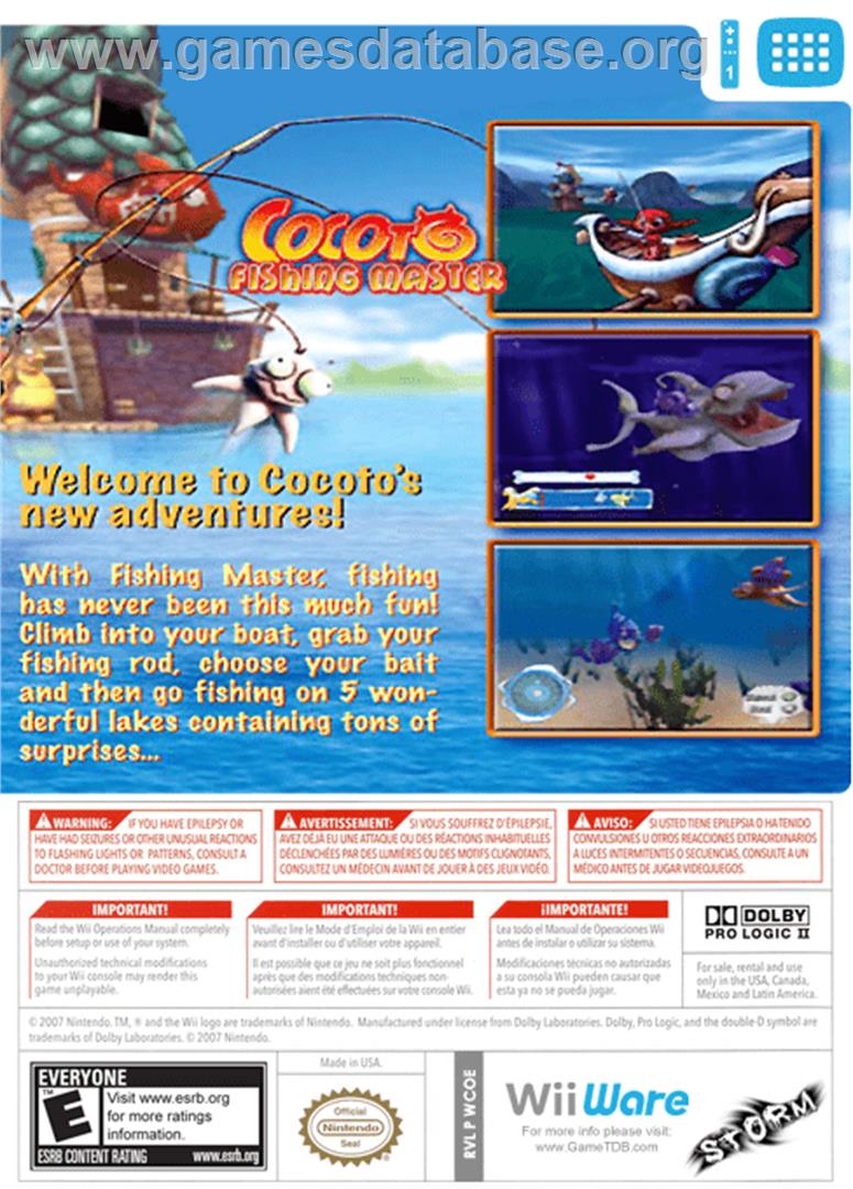 Cocoto Fishing Master - Nintendo WiiWare - Artwork - Box Back