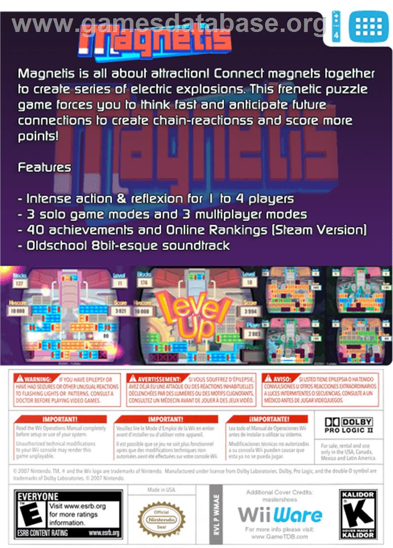 Magnetis - Nintendo WiiWare - Artwork - Box Back