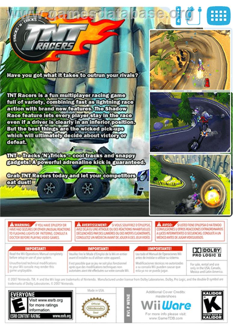 TNT Racers - Nintendo WiiWare - Artwork - Box Back