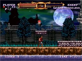 In game image of Castlevania - The Adventure ReBirth on the Nintendo WiiWare.