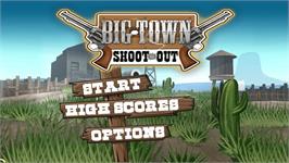 Title screen of Big Town Shoot Out on the Nintendo WiiWare.